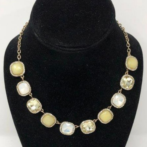 WHBM Gold Tone Stone & Opal Necklace - Picture 1 of 5